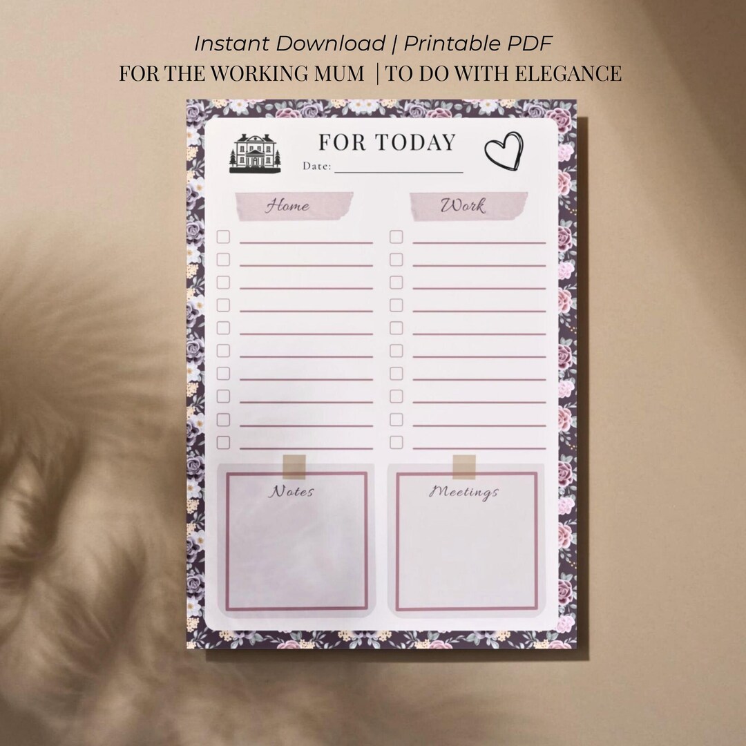To Do List Printable Daily Schedule Work From Home Mom Planner - Etsy