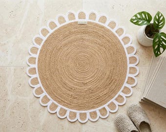 Natural Jute Rug Round, Round Jute Rug, Round Area Rug, Natural Jute Circle Rug, Rug for Dining Table, No Slip Bath Rug, Round Rug Kitche