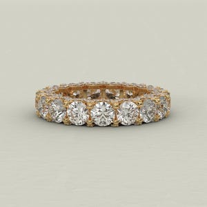 Round Lab-Grown Diamond Full Eternity Band | Stackable Gold Platinum Silver Ring