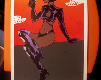 Aeon Flux Pinup Hand-pulled Silkscreen Print