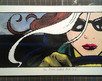X-Men Rogue Pop Art Lichtenstein Noir print