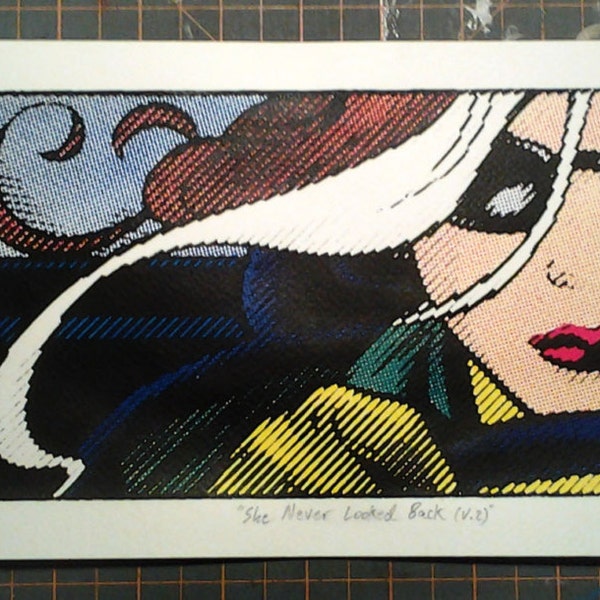 X-Men Rogue Pop Art Lichtenstein Noir print