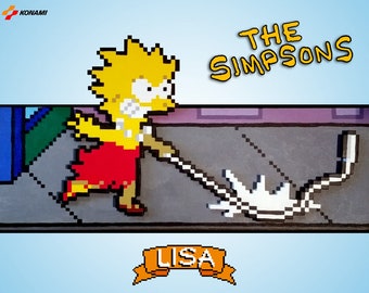 Simpsons Lisa Pixel Pop Art Print