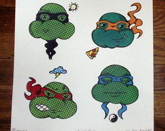 Teenage Mutant Ninja Turtles Pop Art Lichtenstein hand-pulled silkscreen print