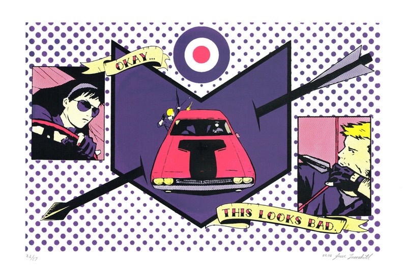 Hawkeye Marvel Comics Pop Art Silkscreen Print image 1