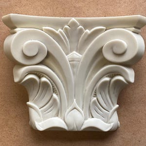 Resin Pilaster Capital – Paintable Wood Carving Replacement, Lightweight Architectural Molding for Furniture, Highest-Class-Ready-Finish