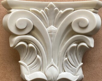 Resin Pilaster Capital – Paintable Wood Carving Replacement, Lightweight Architectural Molding for Furniture, Highest-Class-Ready-Finish