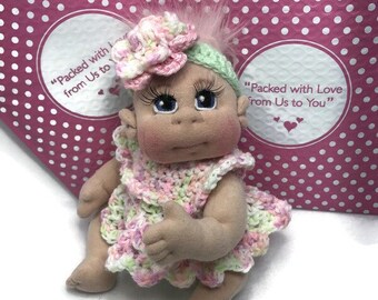 Soft Cloth Baby Doll  12" Tiny Baby Made in the USA, READY to SHIP