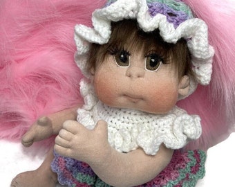 Soft Sculpture Doll, USA made, Soft Cloth Baby Doll, Soft Cloth Baby Doll, Soft Sculpture Doll, 18” READY to SHIP