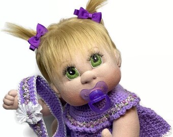 Soft Sculpture Doll 26” with removable pacifier MADE TO ORDER