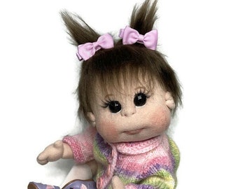 Soft Sculpture Doll, USA made, Soft Cloth Baby Doll, Soft Sculpture Doll, 18” READY to SHIP