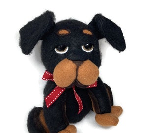 Soft Cloth  Rottweiler Puppy, Stuffed Dog, Soft Cloth Puppy Dog