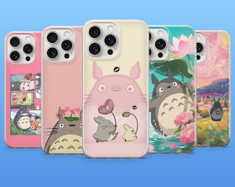 Pink Totoro Phone Case Ghibli Kawaii Cute Cover for iPhone 17Pro, 16, 15, 14, 13, 12, Samsung S26, S25, S24, S23Fe, A16, A56, Pixel 10, 9A