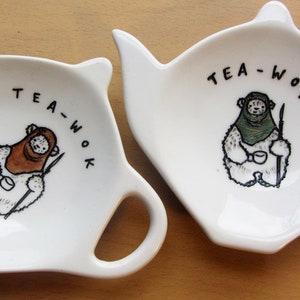 Ewok Tea Bag Tidy Star Wars Homewares Chestnut or Green Spoon Rest 