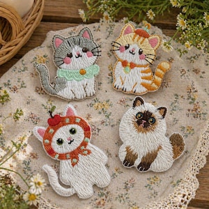 Custom Cat Embroidery Patch,Iron On Cat Badge, Personalized Pet Patch for Jackets,Bags, Hats,Handmade Gift for Cat Lovers,DIY Pet Lover Gift