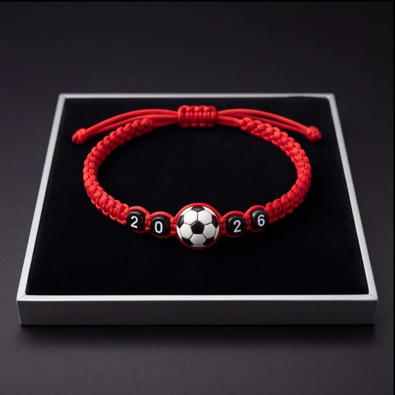 2026 Soccer Bracelet Adjustable Braided Cord Sports Fan Jewelry Football Lover Gift Unisex Team Spirit Memorial Wristband Hand Woven