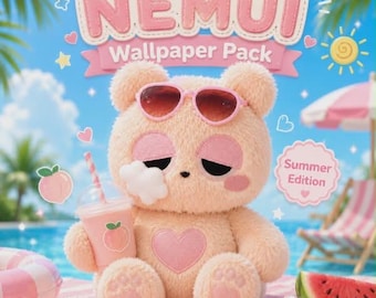Sleepy Bear Phone Wallpaper  pink Cozy beach Bear