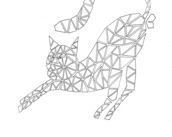 Illustrazione di gatto poligonale scarabocchiabile