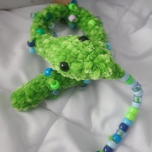 Crocheted Lil Sensory Snek Fidget Super-Soft Beaded Bag Charm