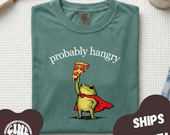 Waarschijnlijk Hangry Grappig Kikker T-shirt, Grappig Persoonlijkheidsshirt, Kikkershirt, Grappig Cadeau, Comfort Colors T-shirt, Grappig Eten T-shirt, Grappig Hangry T-shirt