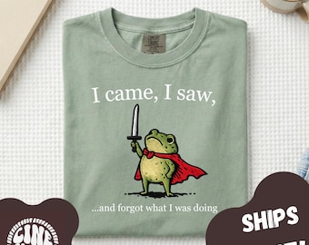 Vine, vi y olvidé lo que estaba haciendo. Camiseta divertida con estampado de rana, camiseta divertida con personalidad, camiseta con personalidad, regalo de broma, camiseta divertida de rana.