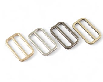 Ajustador de cinturón con hebilla plana metálica de 38 mm de diámetro interior y hebilla deslizante reguladora de 1,5 pulgadas.