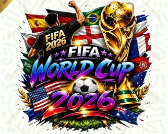 Fußball-WM 2026 SVG PNG Clipart Bundle, Fußball-Meisterschaft Trophäe Design, Fußballfan Cricut Datei-Download, Fußball-Logo Png SVG Jpeg