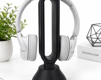 Soporte moderno para auriculares de PLA – Organizador de escritorio minimalista