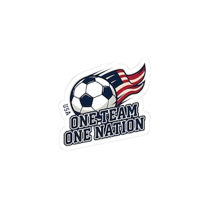 One Team One Nation Kiss-Cut Sticker | country pride, retro soccer imagem 1