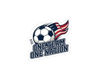One Team One Nation Kiss-Cut Sticker | country pride, retro soccer