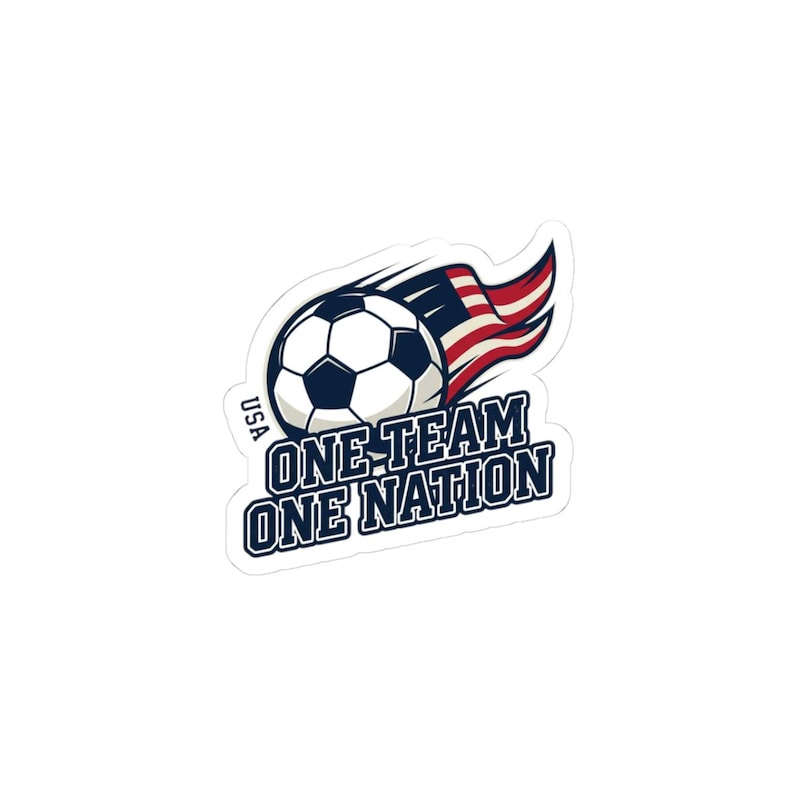 One Team One Nation Kiss-Cut Sticker | country pride, retro soccer imagem 1