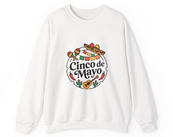 Cinco de Mayo Fiesta Girocollo / Sombrero, Maracas, Grafica di chitarra