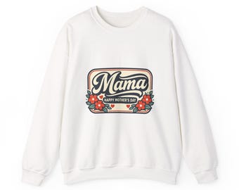 Felpa con stemma floreale "Mama" / Festa della mamma, comoda e sentimentale