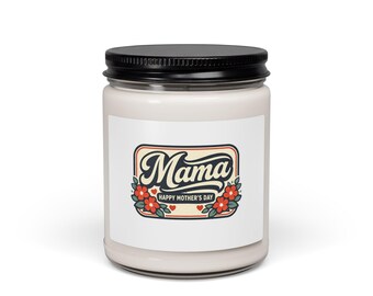 Candela profumata Mama Soy Candle, ideale per la Festa della Mamma / sentimentale e accogliente
