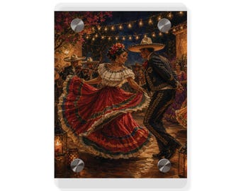 Painel de parede em acrílico com dançarinos folclóricos mexicanos | Fiesta Ballet Jarabe