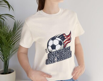 Maglietta da calcio "One Team One Nation" con bandiera americana / Maglietta da calcio USA