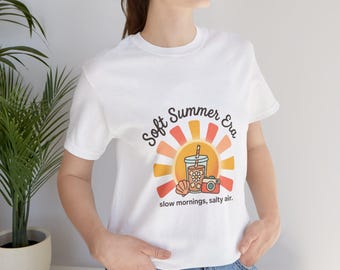 Soft Summer Ebb tee | iced drink, beach sunset, slow mornings