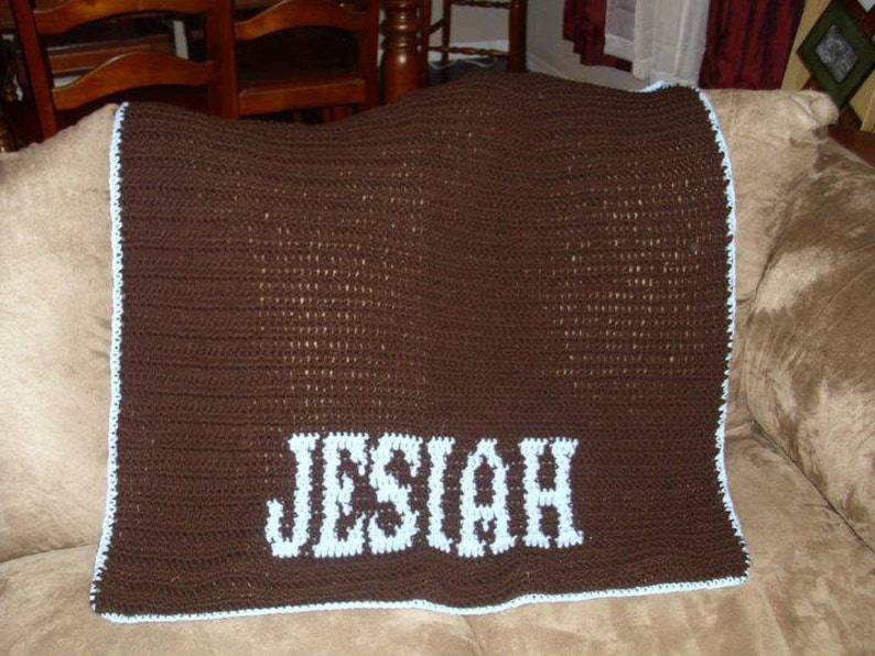 Personalized Crocheted Baby Name Blanket Etsy