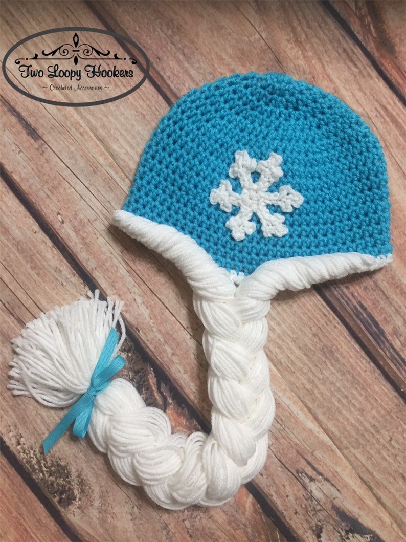 Elsa Inspired Crocheted Hat w/braid Etsy