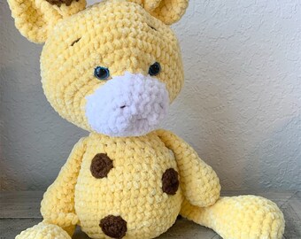 Crocheted Velvet Giraffe Plush