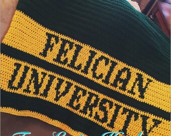 Personalized/Custom Collegiate Crocheted Afghan