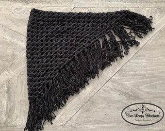 Crochet Fringe Beach Sarong, Convertible Shawl Cover-Up