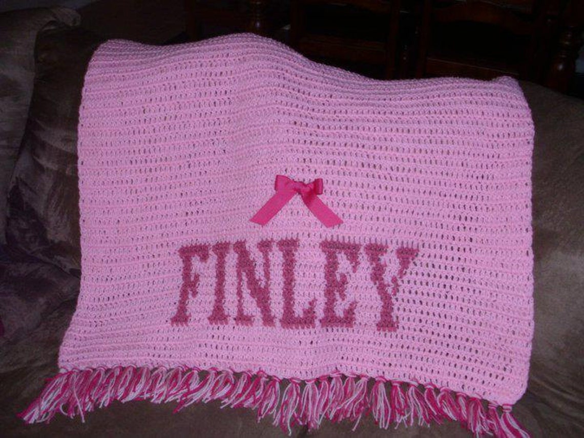Personalized Crocheted Baby Name Blanket Etsy