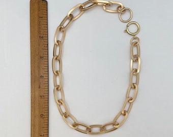 Chunky Brass 16" 18" 20" Adjustable Chain - XL Heavy Chunky Chain Necklace - Thick Link Chain Necklace - made in USA