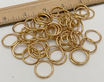 50pc XL Huge Brass Jump Rings 3/4" wide 20mm - 13 gauge - made in USA