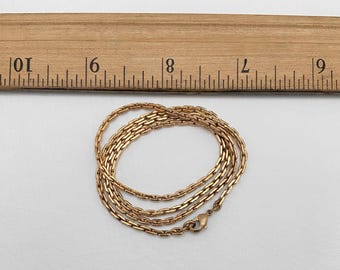 Raw or Antiqued Brass Rope Cable Chain Necklace: Vintage Style, Lobster Clasp
