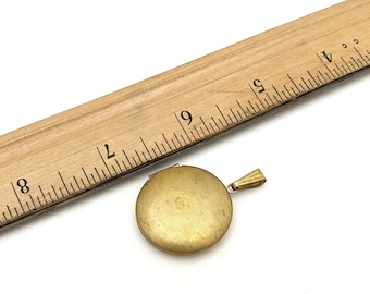 Round Locket Vintage Brass Pendant 27mm - 4pc