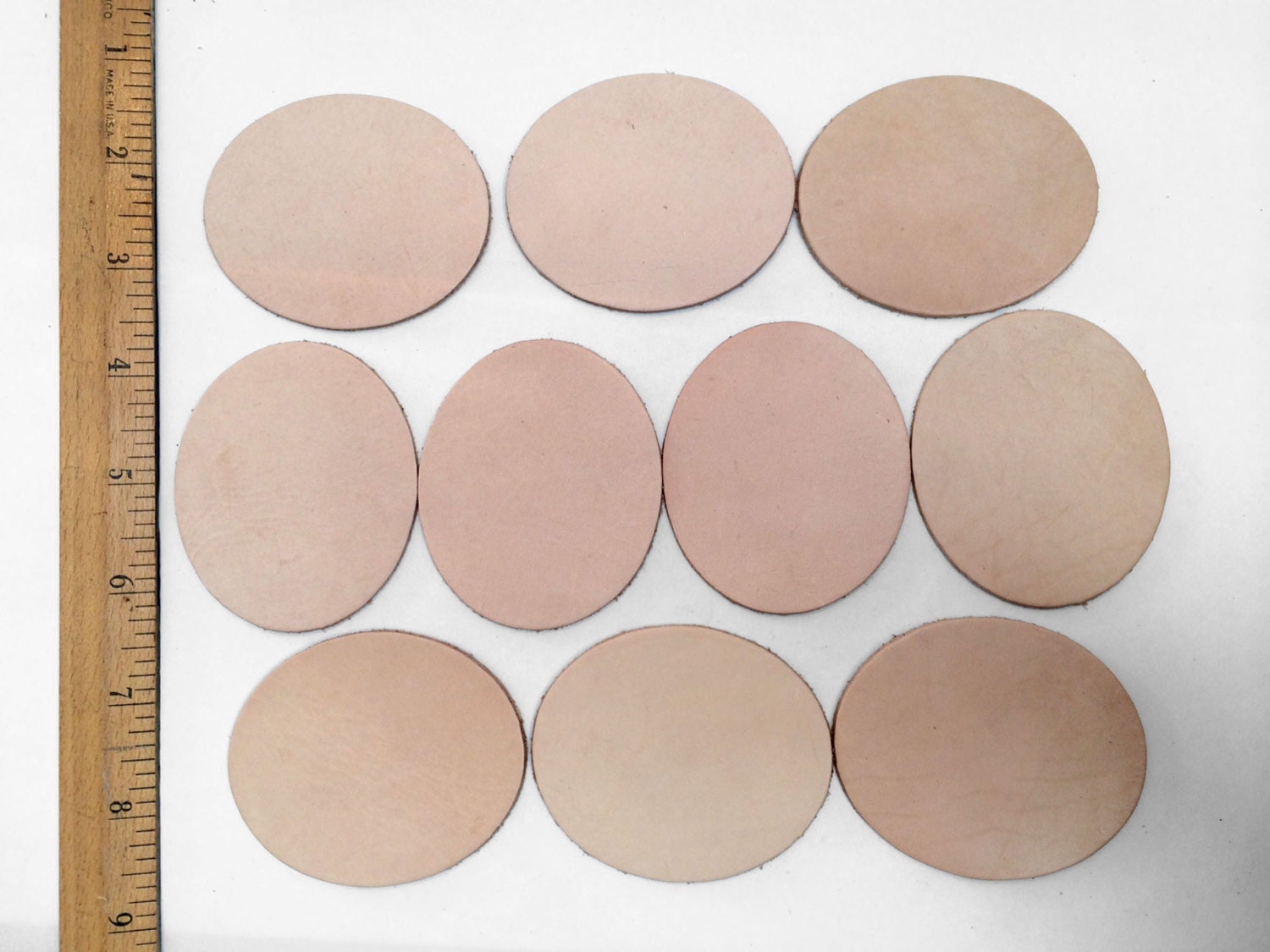 10pc Tan Leather Ovals 2 5 8 X 2 1 4 BLANK Etsy