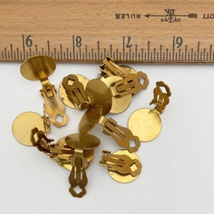 Boucles D'oreilles Clips Vintage Plaqué Or Français - Longueur 3cm, Occasion