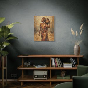 African Woman with Water Jug Matte Canvas image 15